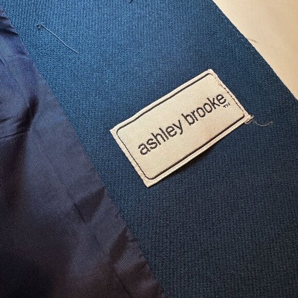 Ashley Brooke Wool Double Breasted Blazer Womens Jacket Work Vintage Royal Blue - Picture 11 of 16